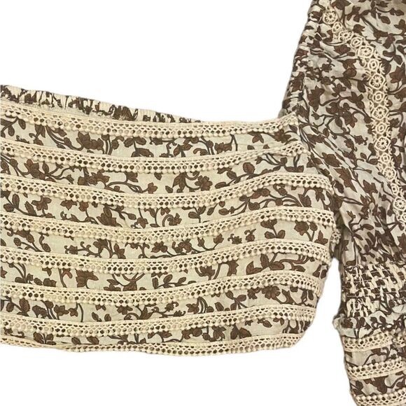 Tularosa James Top in Priya Camel Floral Size Small Crop top Beige Floral - Picture 3 of 7